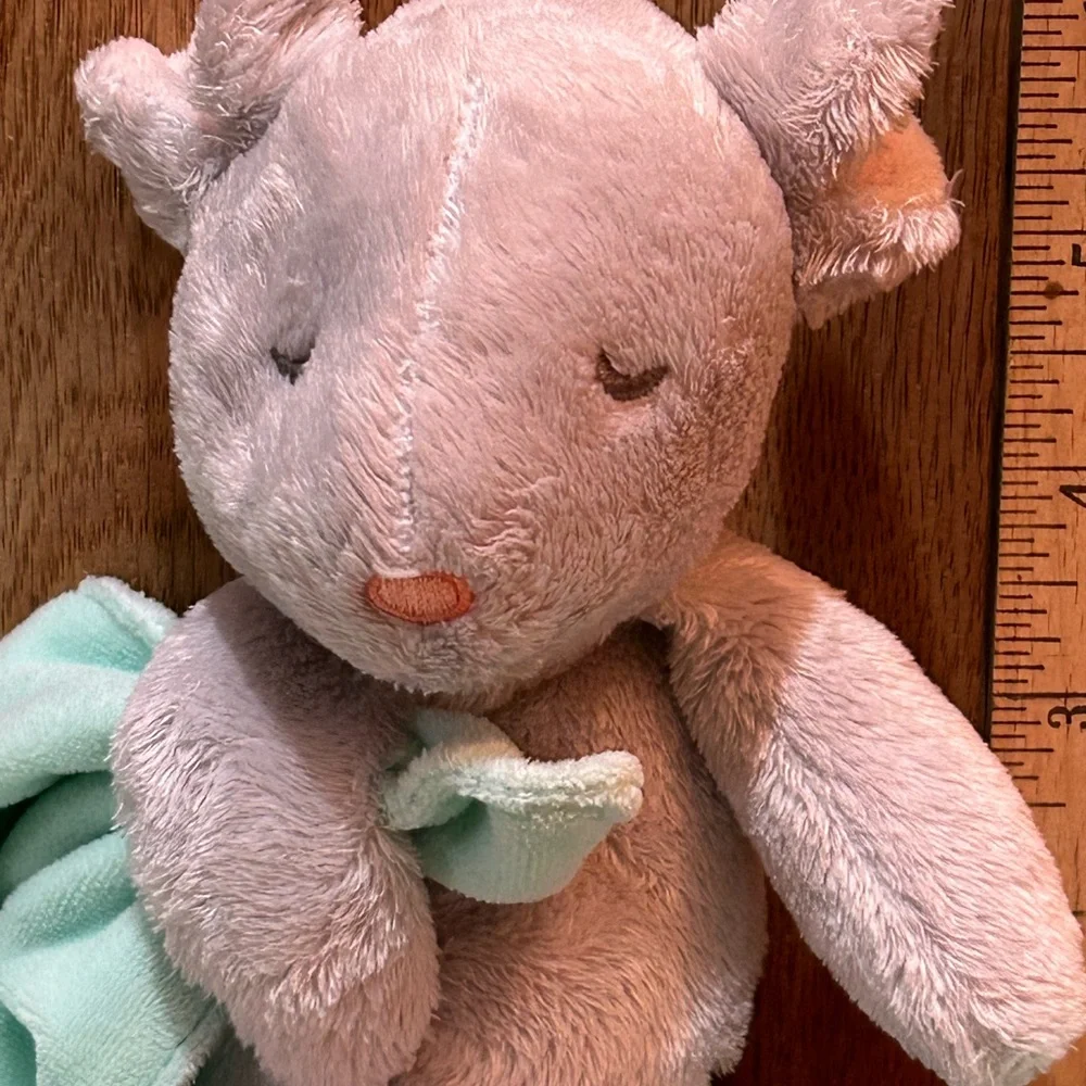 Carter’s Gray Mouse Mint Aqua Blanket Rattle Lovey 2014